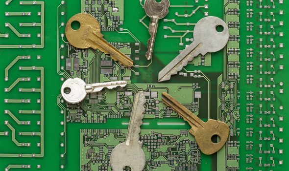 flat-lay-collection-keys-circuit-board
